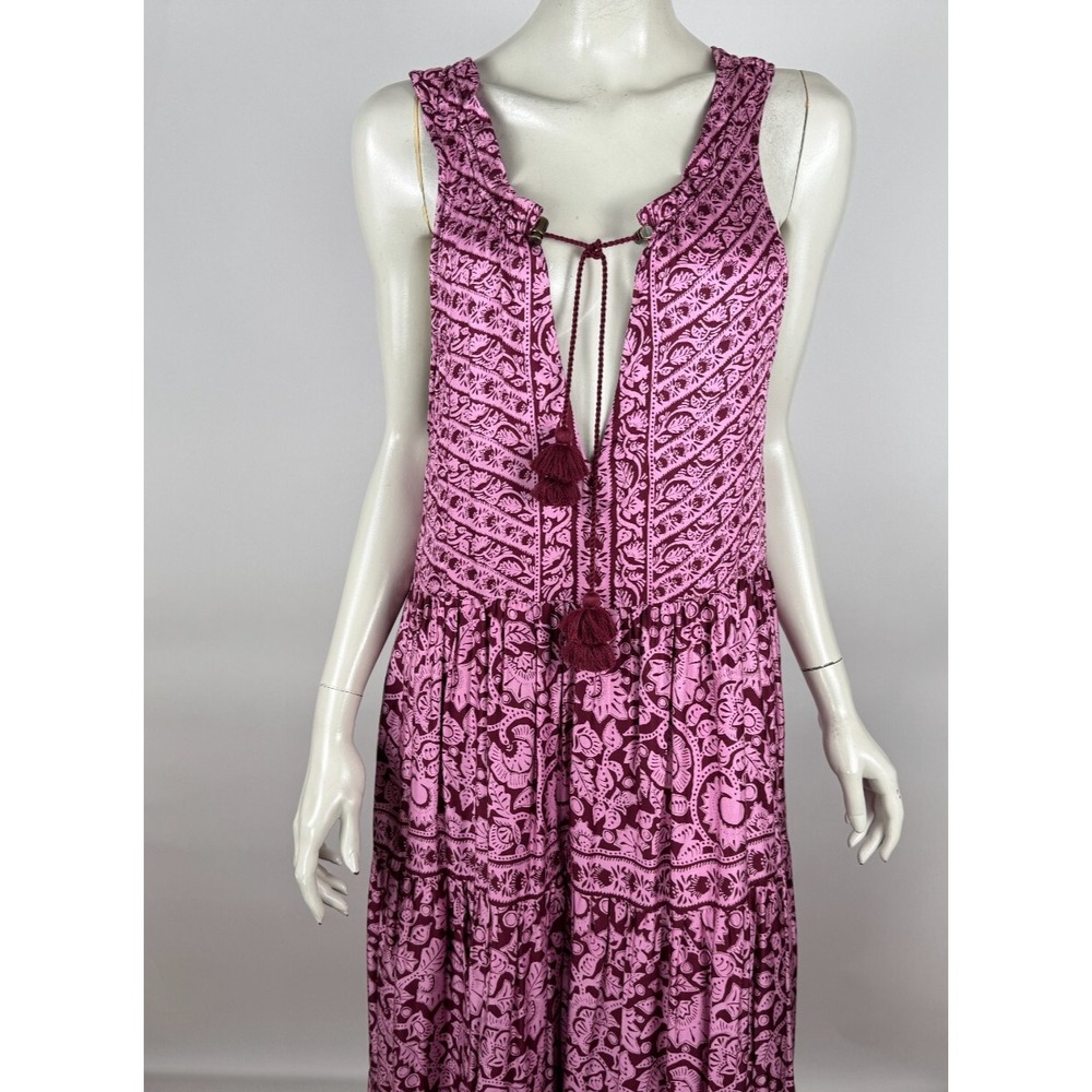 Omika Paola Maxi Dress Tanvi Berry Women M EUC Sleeveless Sun Bohemian Pockets - Picture 11 of 15